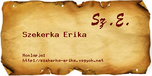 Szekerka Erika névjegykártya